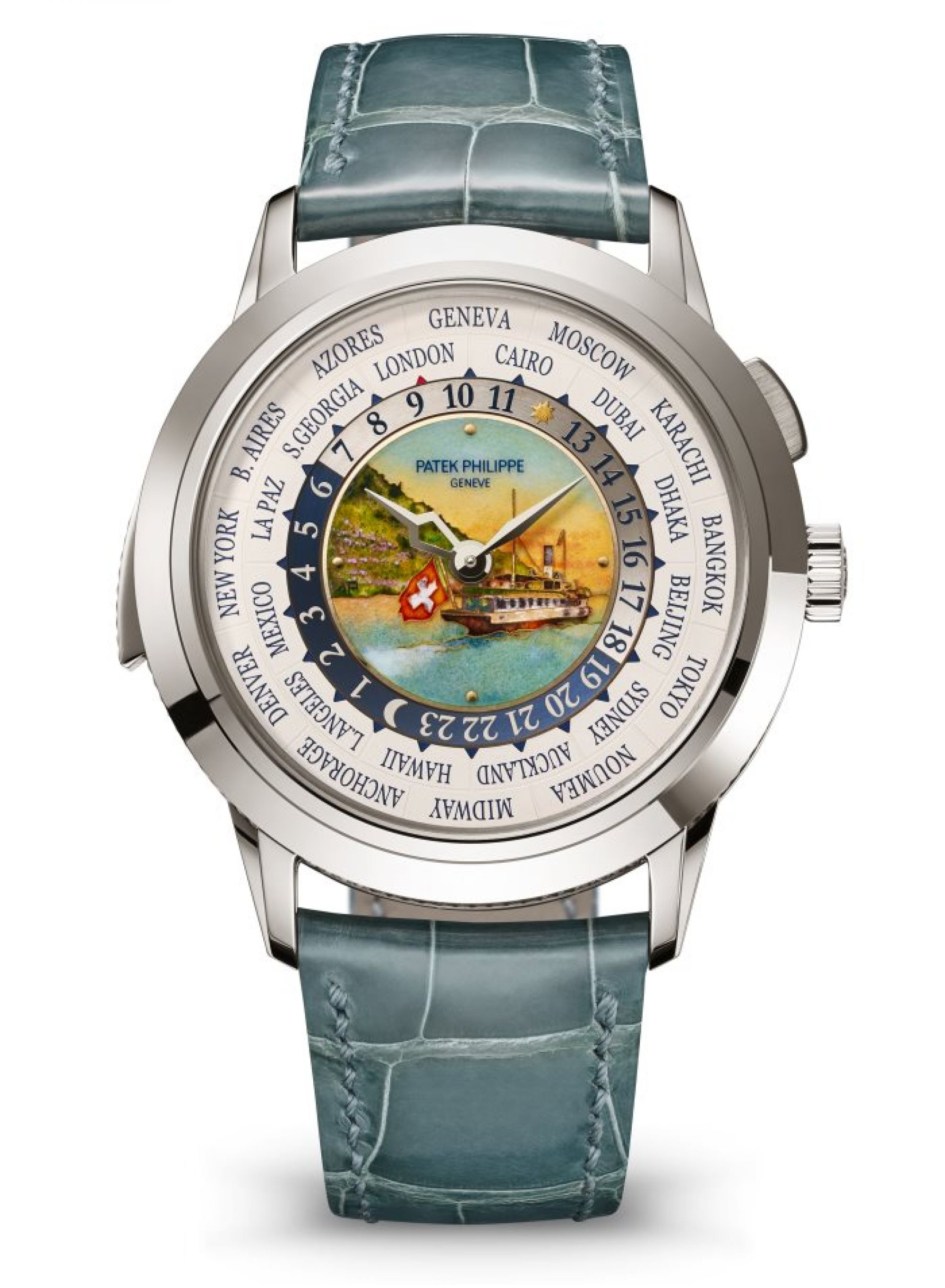 Patek Philippe Minutenrepetition, Weltzeituhr. Face