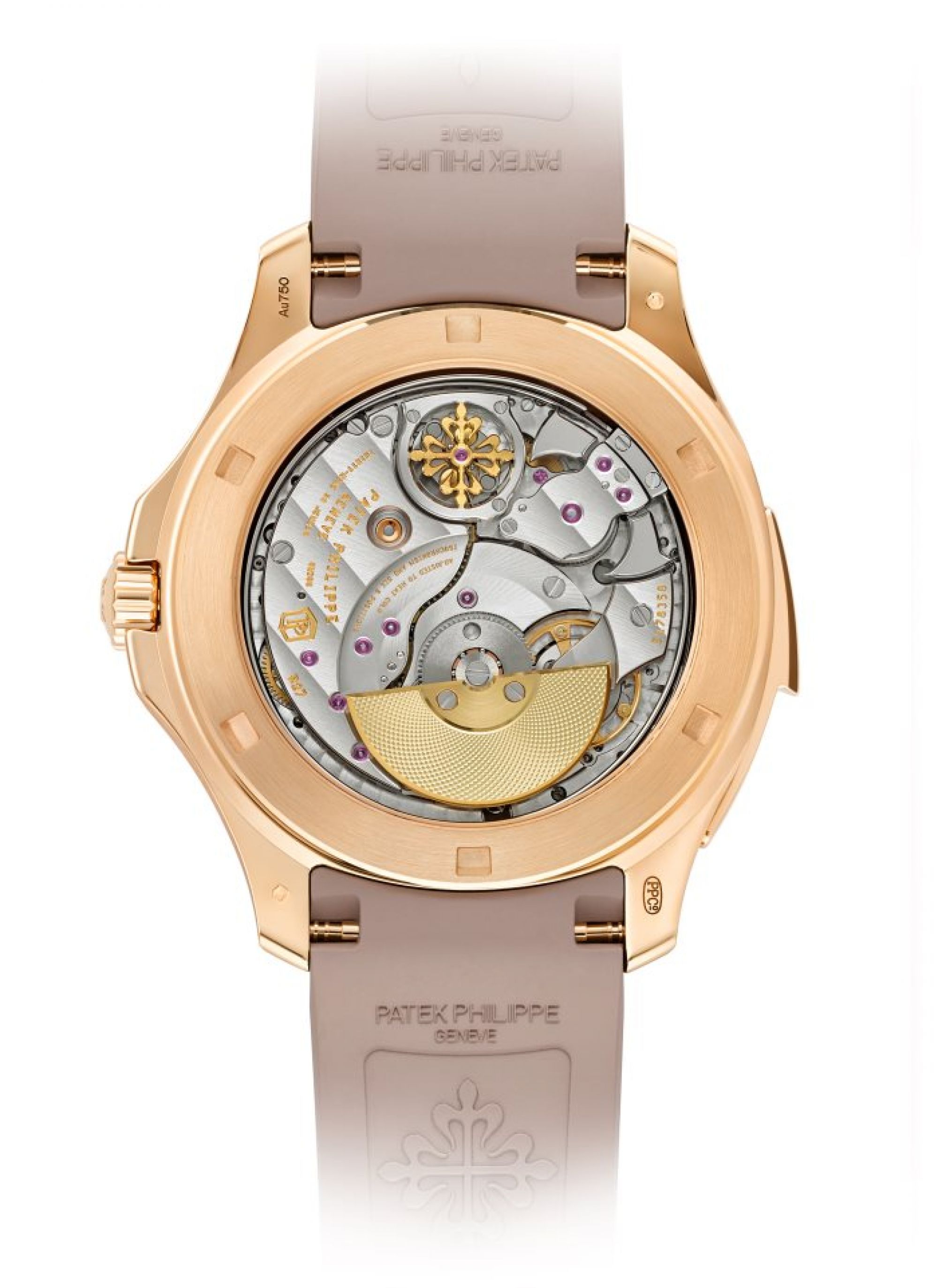 Patek Philippe Minutenrepetition Aquanaut Luce „Rainbow“, Haute Joaillerie. Rückseite