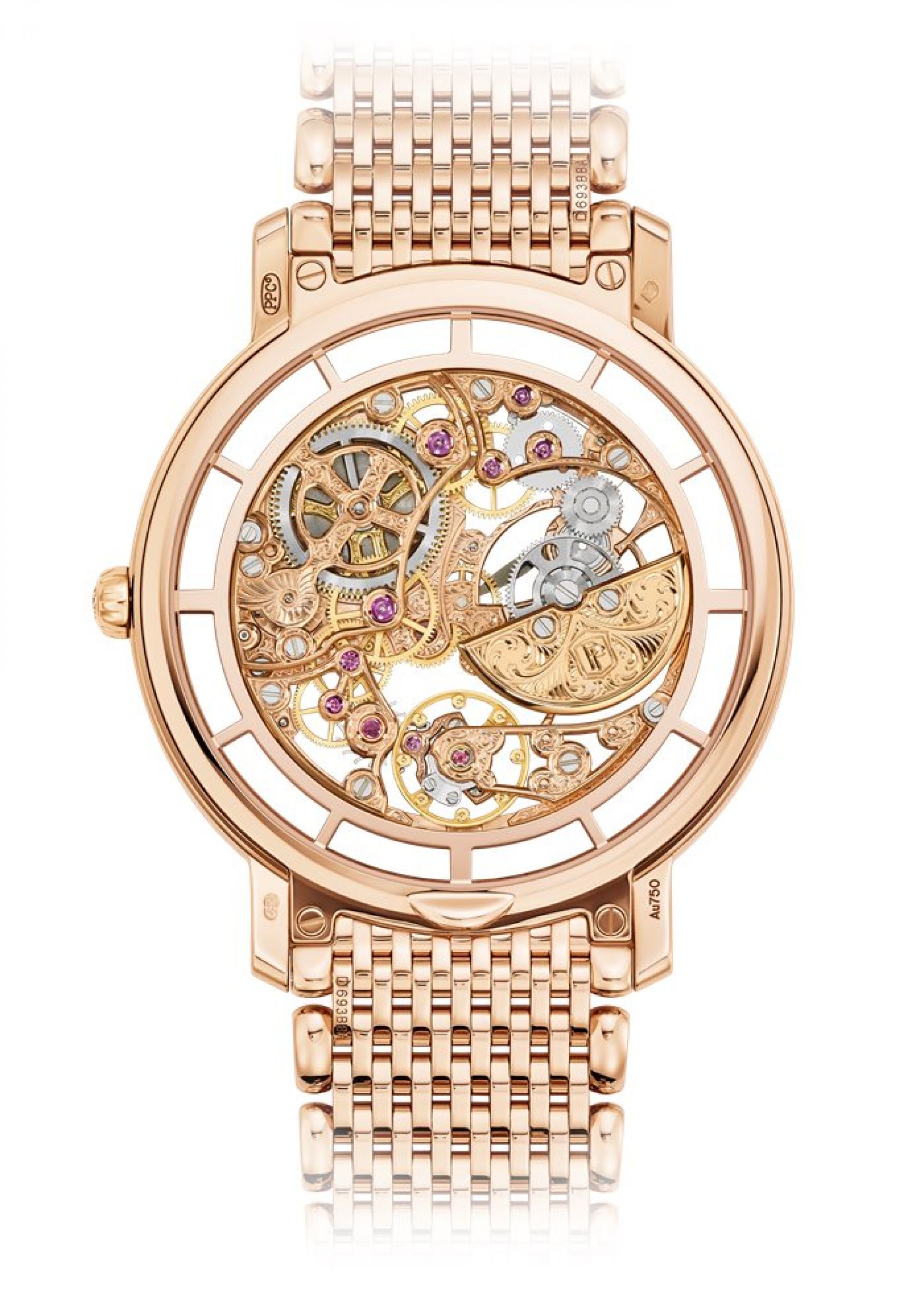 Patek Philippe Skelettiertes Werk mit Handgravuren. Rückseite