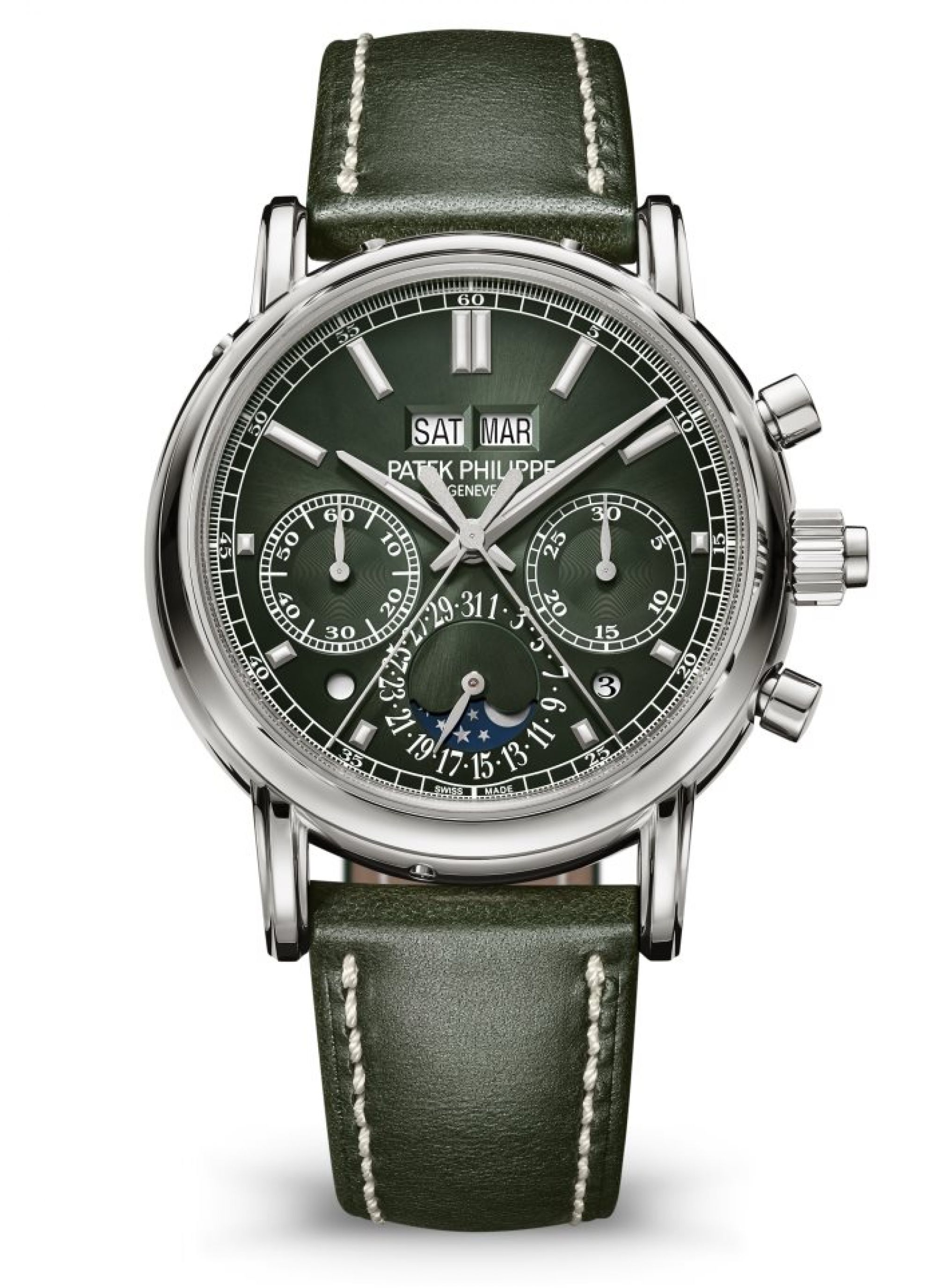 Patek Philippe Schleppzeiger-Chronograph, Ewiger Kalender. Face