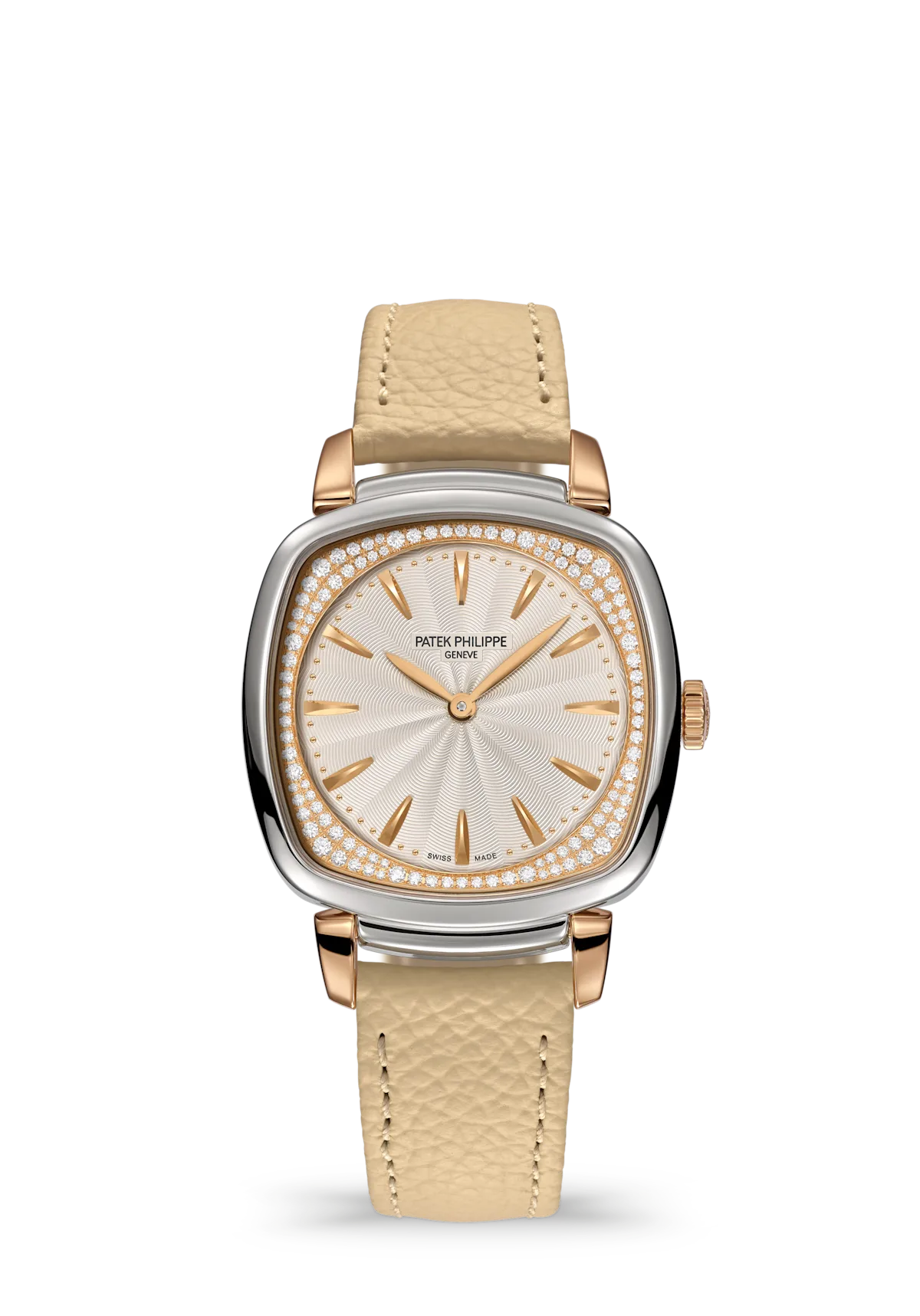 Patek Philippe Gondolo Ladies First 7043GR-001 mit silbernem Zifferblatt und beigem Armband