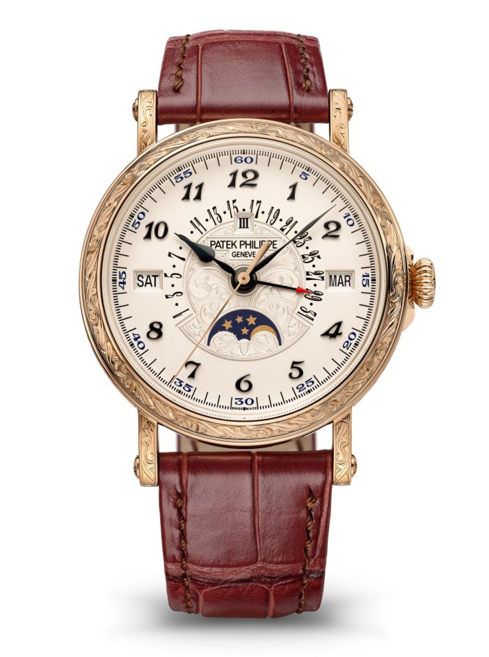 Patek Philippe Ewiger Kalender mit retrogradem Datum, Rare Handcrafts. Face