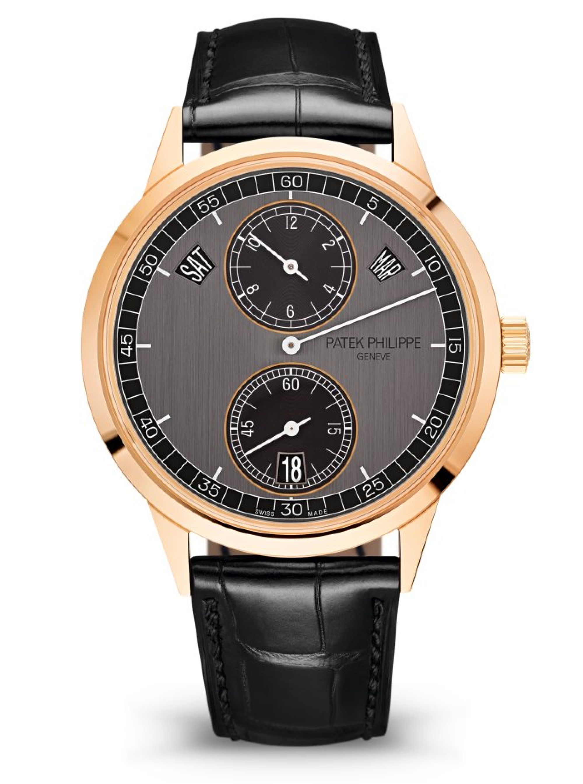 Patek Philippe Jahreskalender, Regulatoranzeige. Face