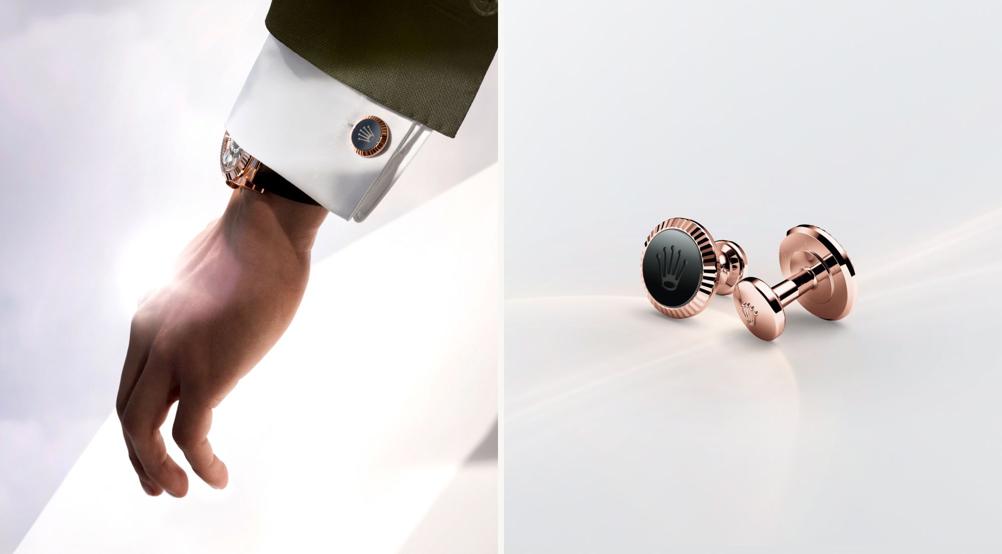 Rolex Manschettenknöpfe „Riffeldesign”