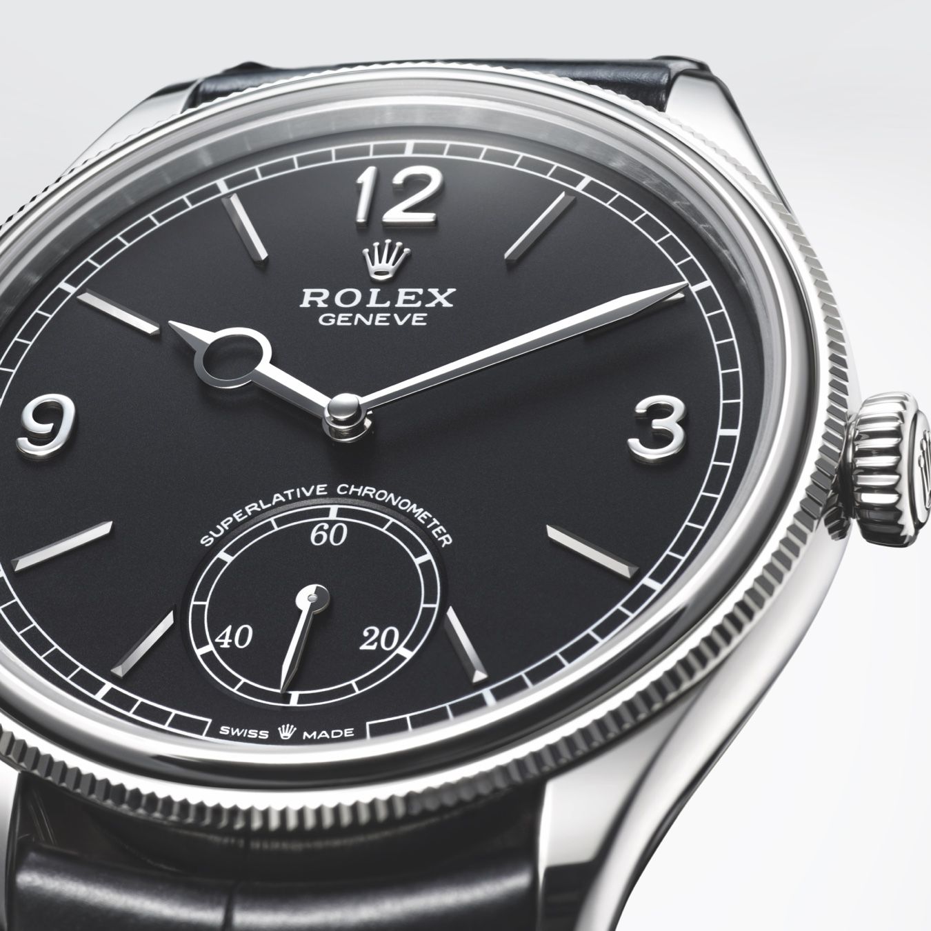 Rolex 1908 mit Ziffern 3, 9 und 12 sowie der kleinen Sekunde auf der 6 Uhr-Position 