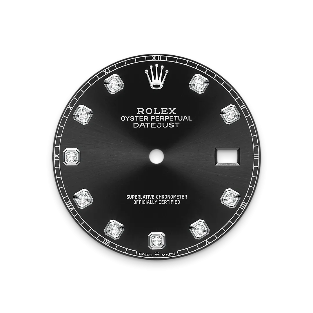 Rolex Datejust 41 Referenz m126334-0012 Strahlend schwarzes Zifferblatt