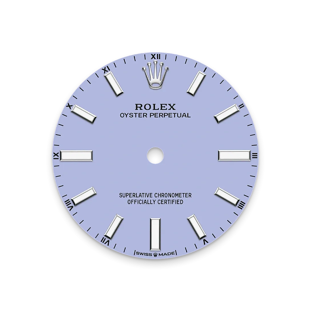 Rolex Oyster Perpetual 34 Referenz m124200-0008 Zifferblatt in Lavender
