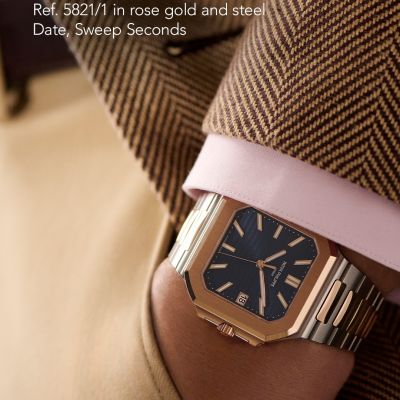 Das zweifarbige Cubitus-Modell von @patekphilippe , Referenz 5821/1, verkörpert Eleganz pur: Die Lünette und die Mittelglieder des Armbands sind aus Roségold, das Gehäuse und die Seitenglieder aus Edelstahl gefertigt. Dieser raffinierte Kontrast wird durch abwechselnd polierte und vertikal satinierte Oberflächen zusätzlich betont.
#PatekPhilippe #PatekTime #Cubitus #JuwelierGadebusch #köln