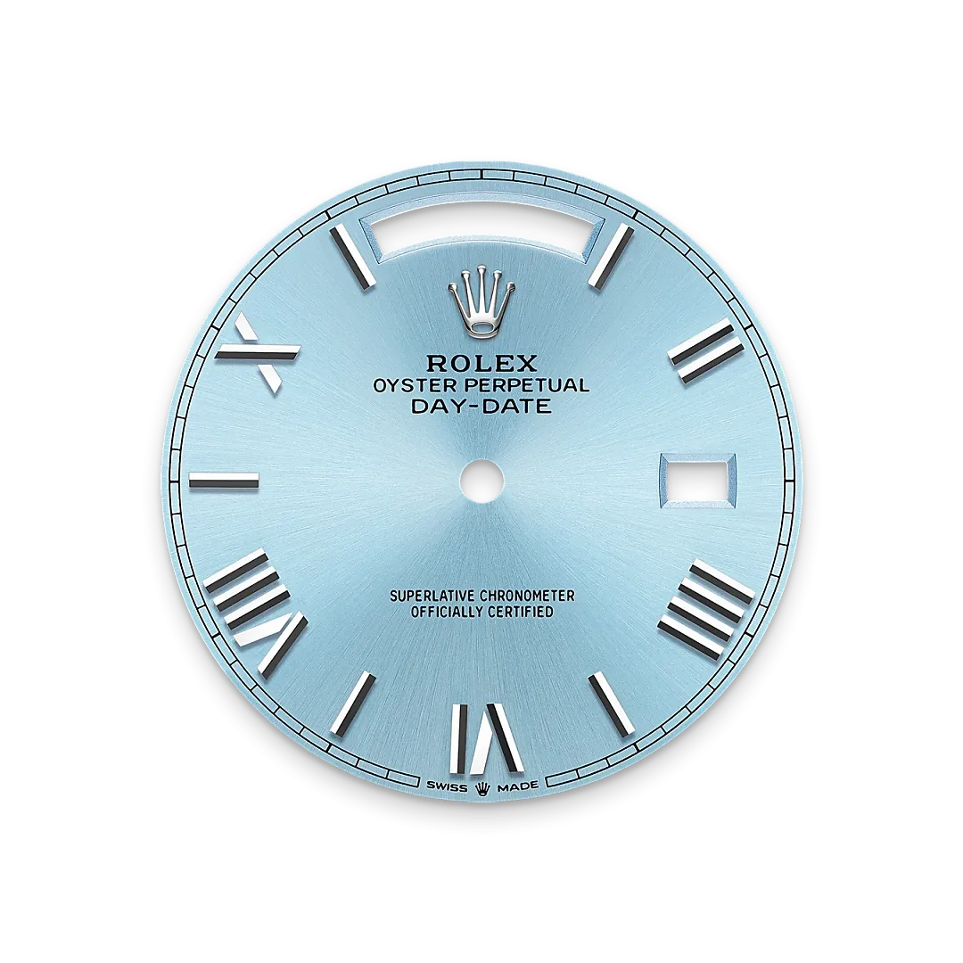 Rolex Day-Date 40 Referenz m228236-0012 Eisblaues Zifferblatt