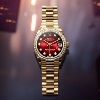 Auf dem Zifferblatt der neuen @rolex  Oyster Perpetual Datejust 31 verschmelzen Licht und Schatten – wie bei einer Sonne, die ihre feurigen Strahlen in die Abenddämmerung wirft. Dieses Zifferblatt in Rot ombré zeigt einen subtilen Übergang von dem Feuer in seiner Mitte zu der schwarzen Nacht an seinem Außenrand. Ein Spiel von Hell und Dunkel, akzentuiert durch den Glanz der Diamanten auf Lünette und Zifferblatt. #Rolex #Datejust #WatchesAndWonders2025 #JuwelierGadebusch #Köln