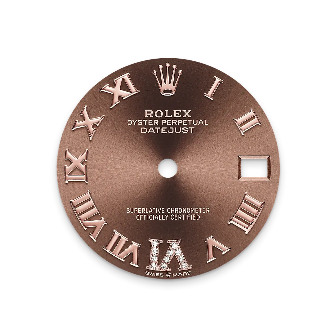 Rolex Datejust 31 Referenz m278275-0025 Schokoladen­­farbenes Zifferblatt