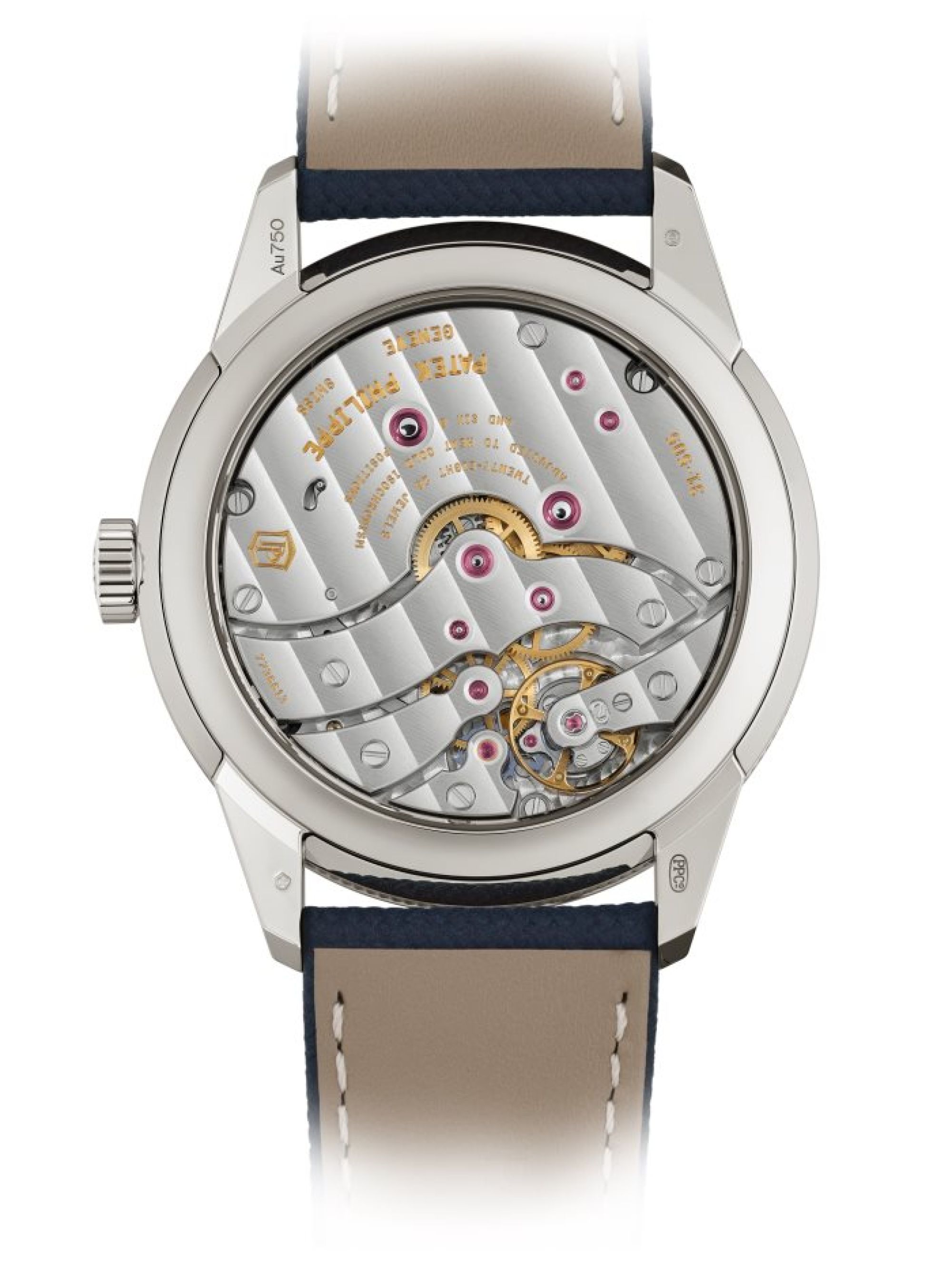 Patek Philippe 8 Tage Gangreserve, Augenblickliche Datums- und Wochentagsanzeige. Rückseite